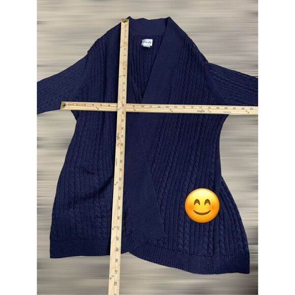 GREAT CONDITION Chicos Women's Ribbed Open Cardigan Blue size 3 (large) sweater/ - Picture 7 of 7